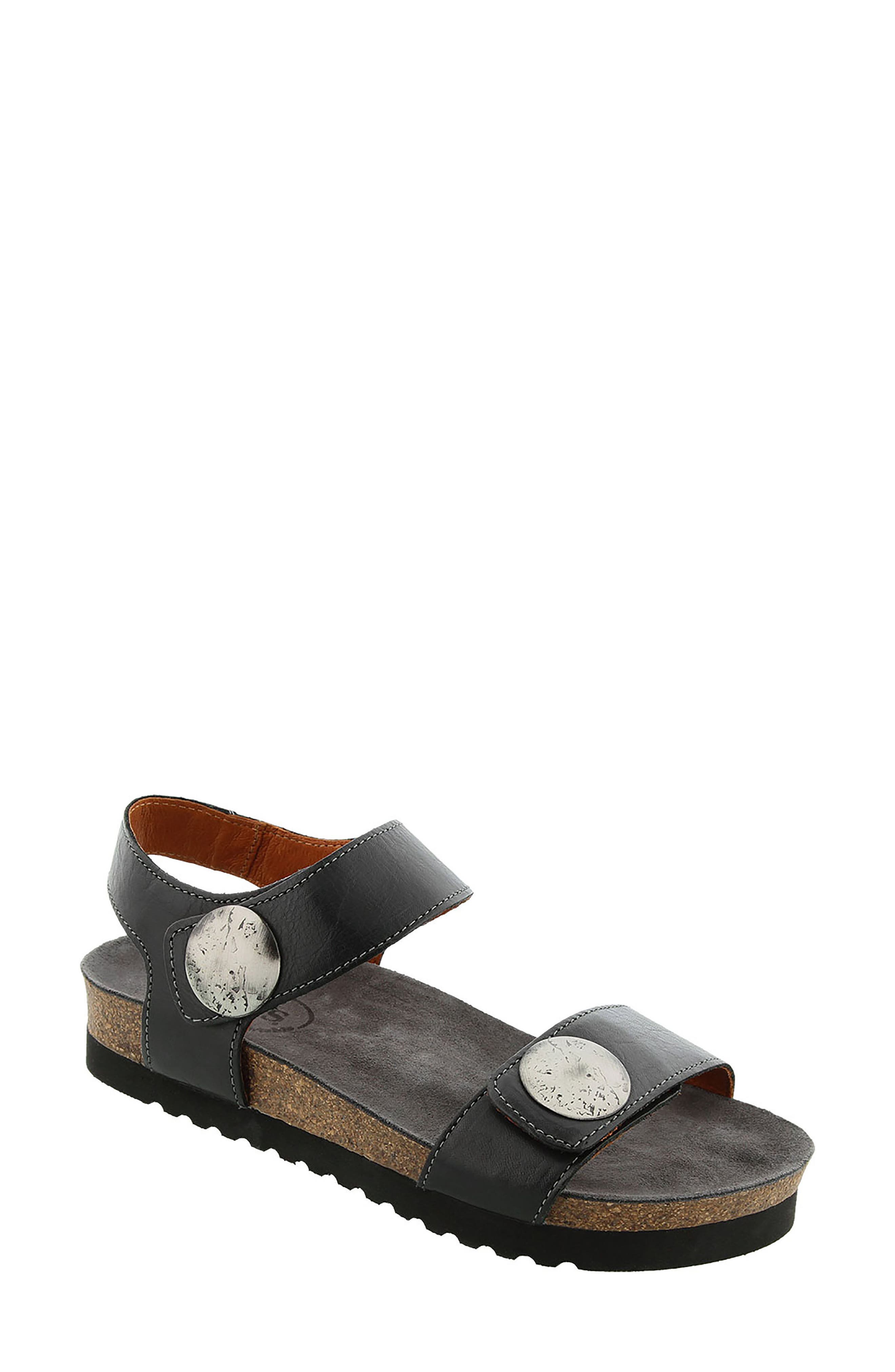 Luckie Sandal, Main, color, BLACK LEATHER