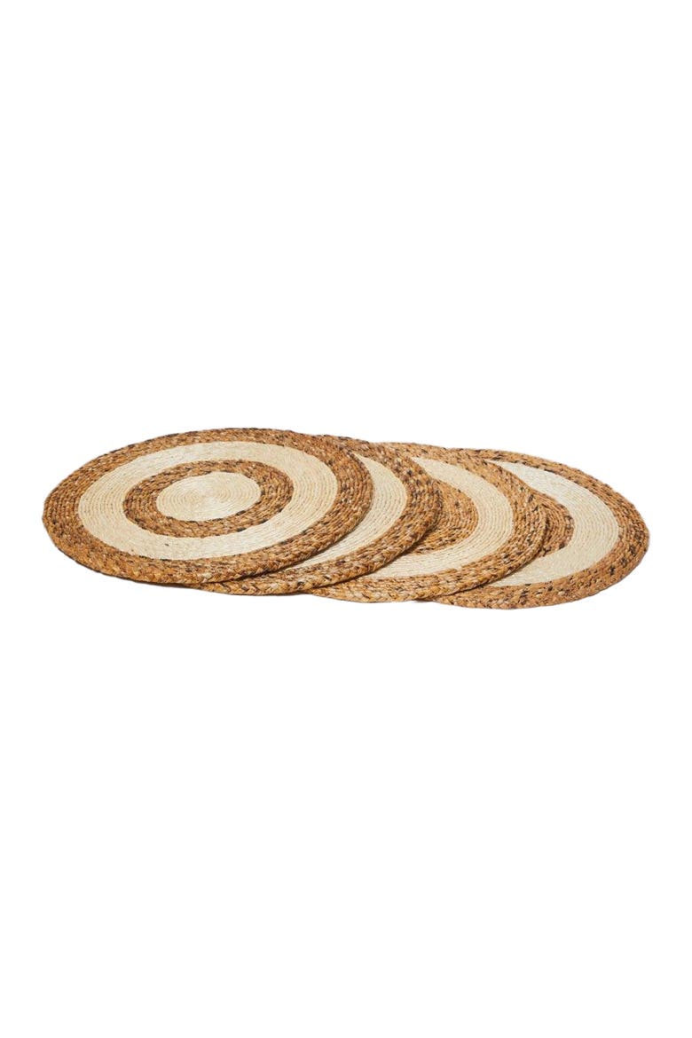 Natural Banana Leaf and Sisal Placemat, Main, color, Brown