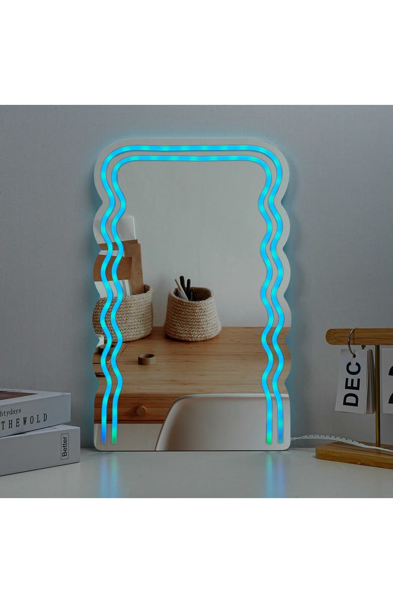 TREND TECH Neon Art Infinity Lights Wall & Desk Sign-Wave Mirror, Alternate, color, NO COLOR