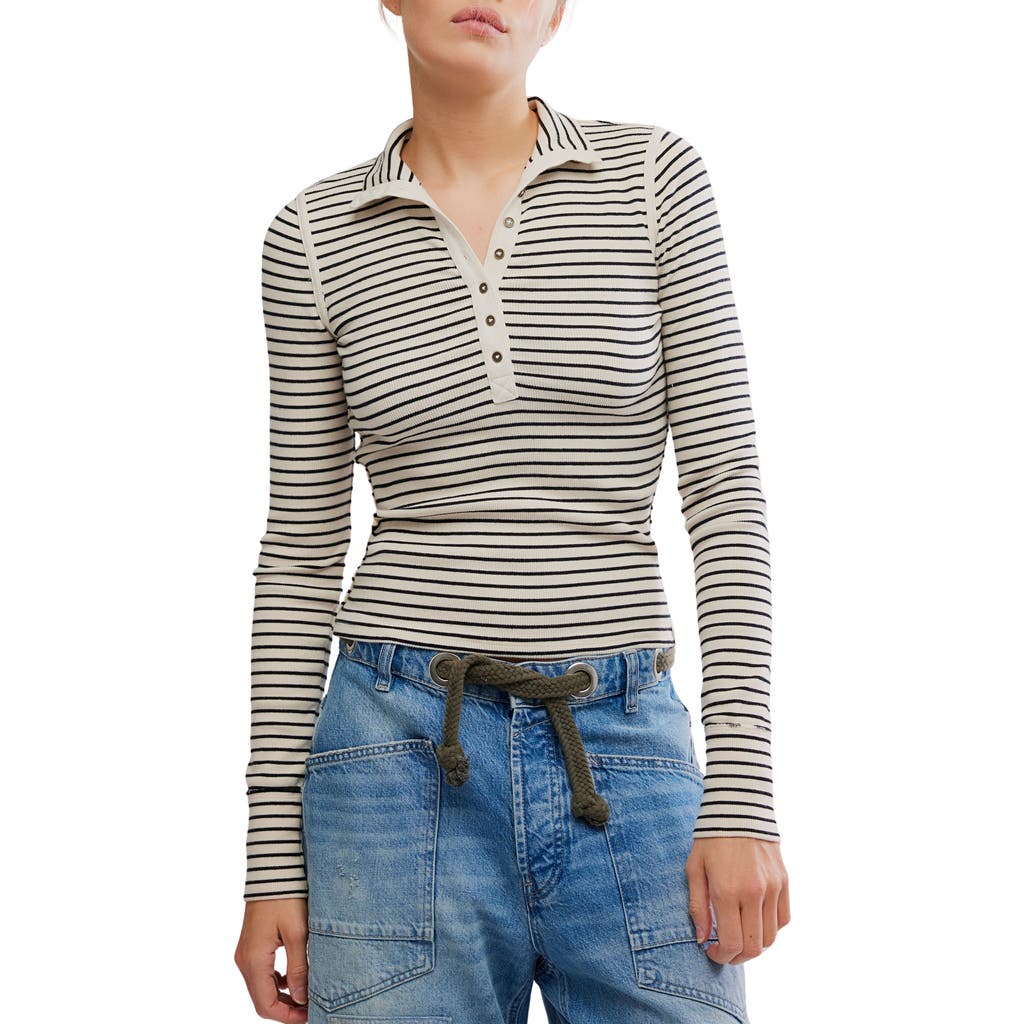 Free People X We The Free Lake Henley Stripe In Animal Print