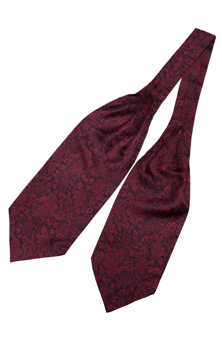 Elizabetta Portofino - Silk Ascot Cravat Tie for Men, Alternate, color, Burgundy