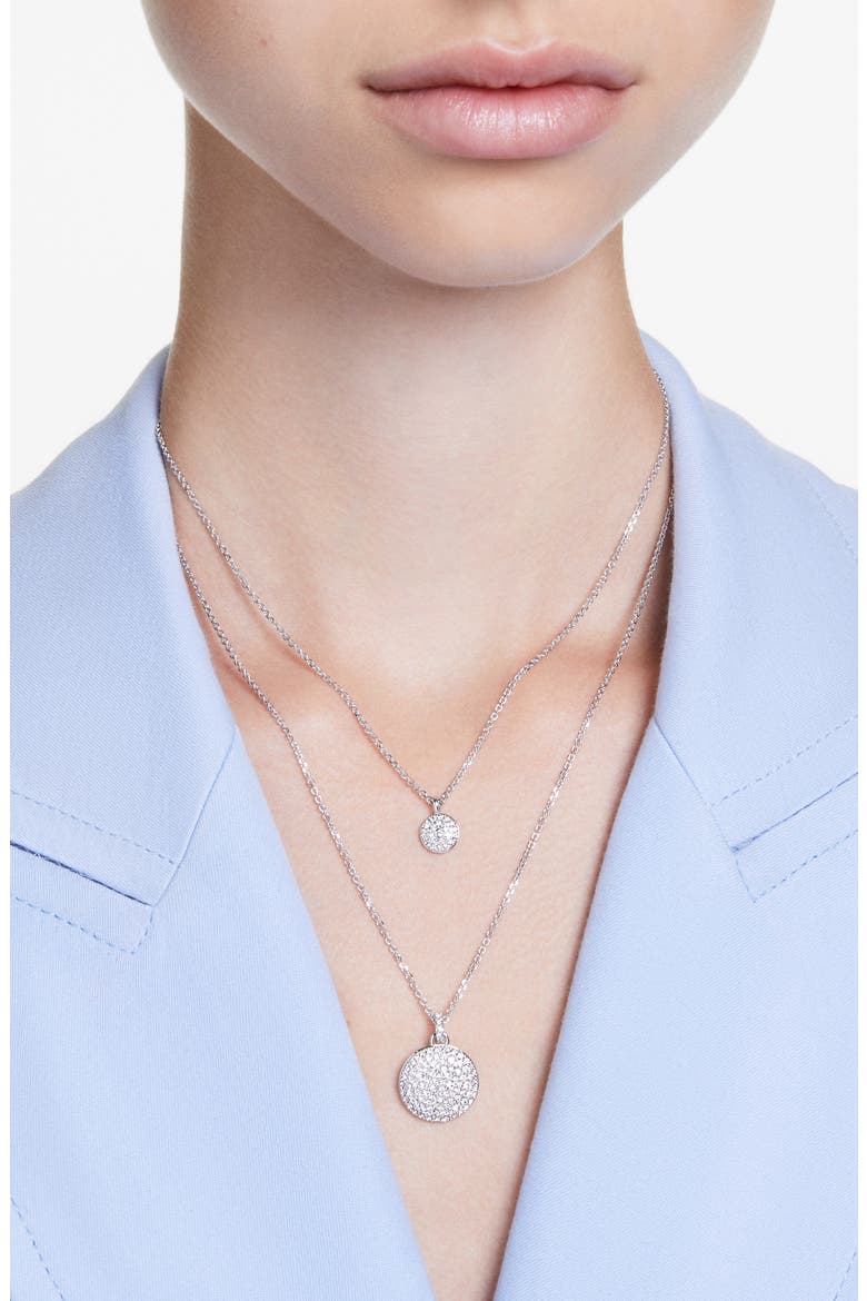 Sublima Crystal Pendant Layered Necklace, Alternate, color, CRYSTAL/ SILVER