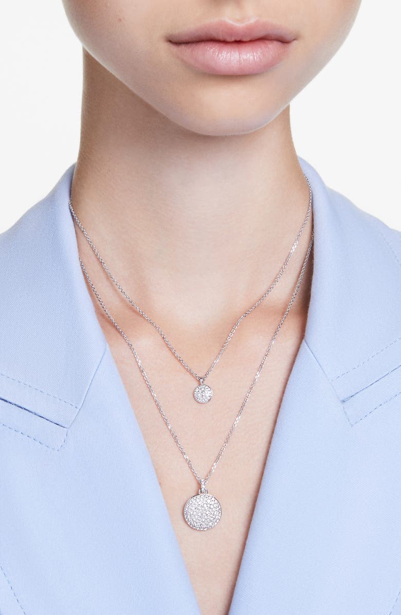 Swarovski Sublima Crystal Pendant Layered Necklace, Alternate, color, Crystal/ Silver