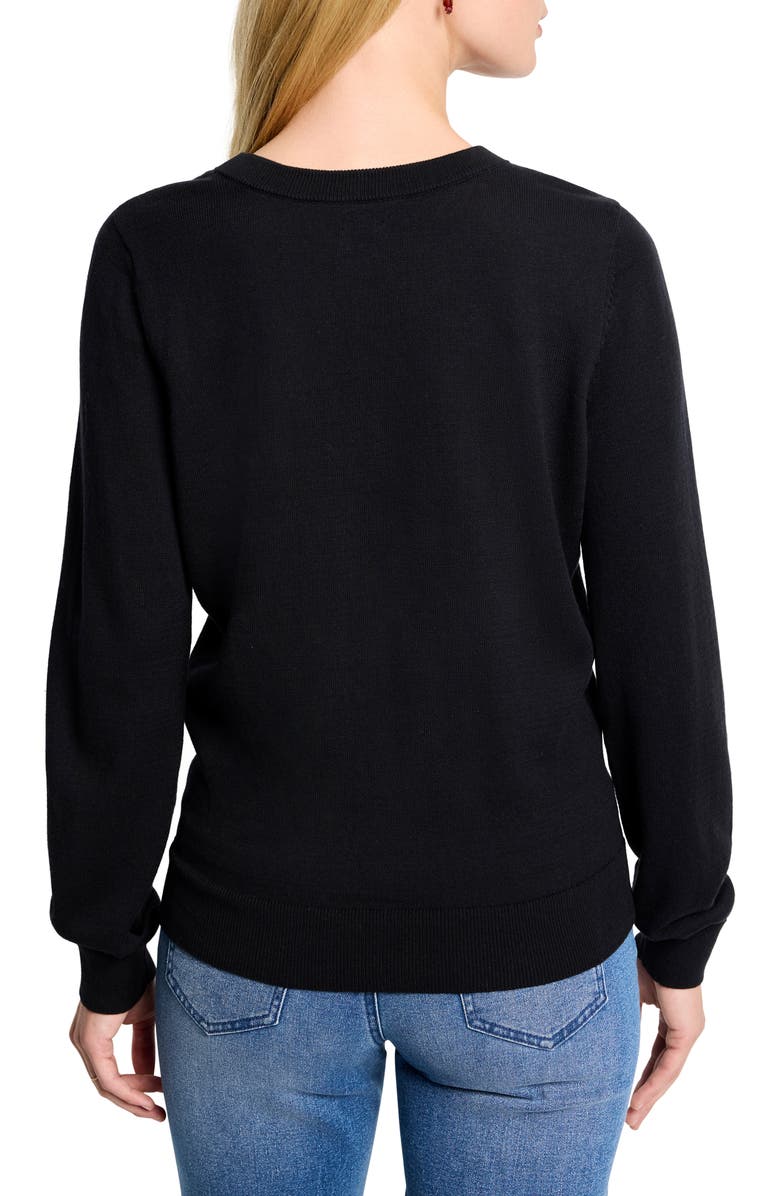 NIC+ZOE Pure Cotton Crewneck Sweater, Alternate, color, Black Onyx