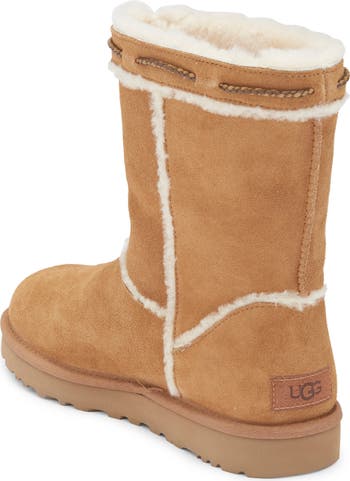 Classic Short Shearling Braid Trim Boot