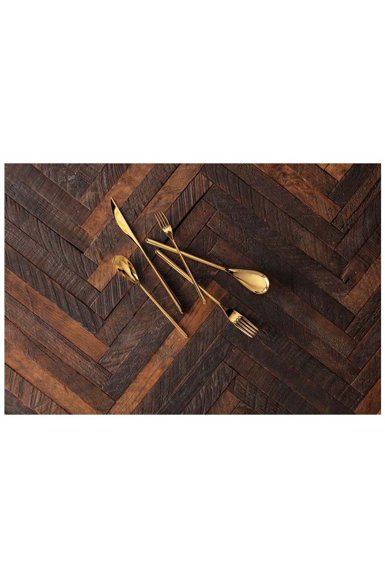 Dragonfly Black 5-Piece Place Setting, Alternate, color, GOLD