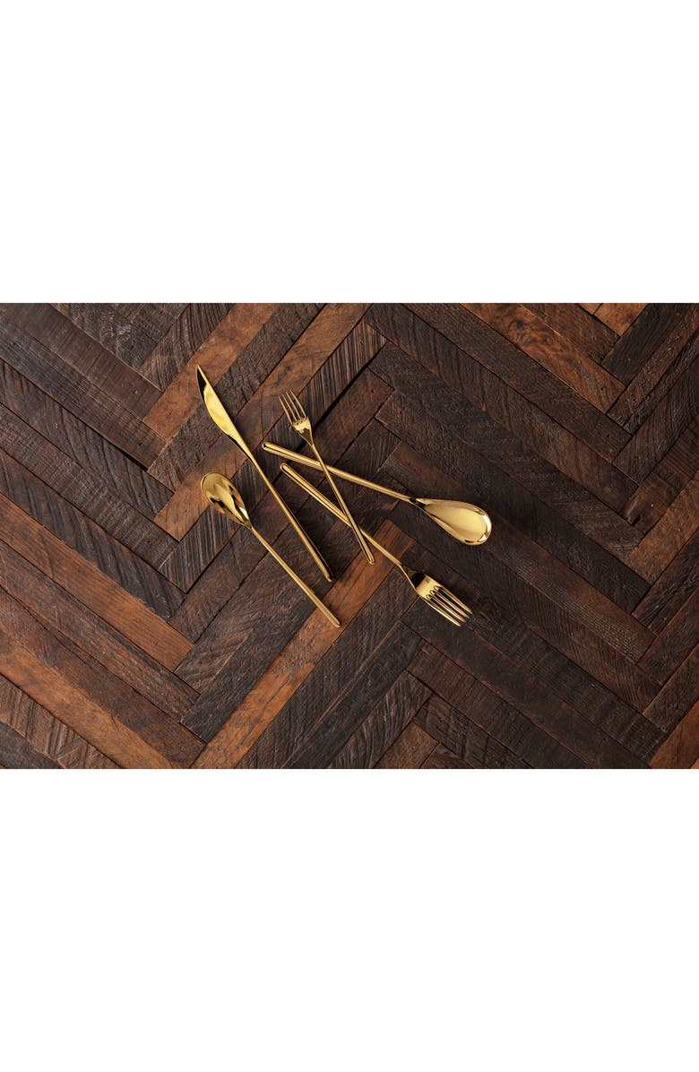 Fortessa Dragonfly Black 5-Piece Place Setting, Alternate, color, Gold