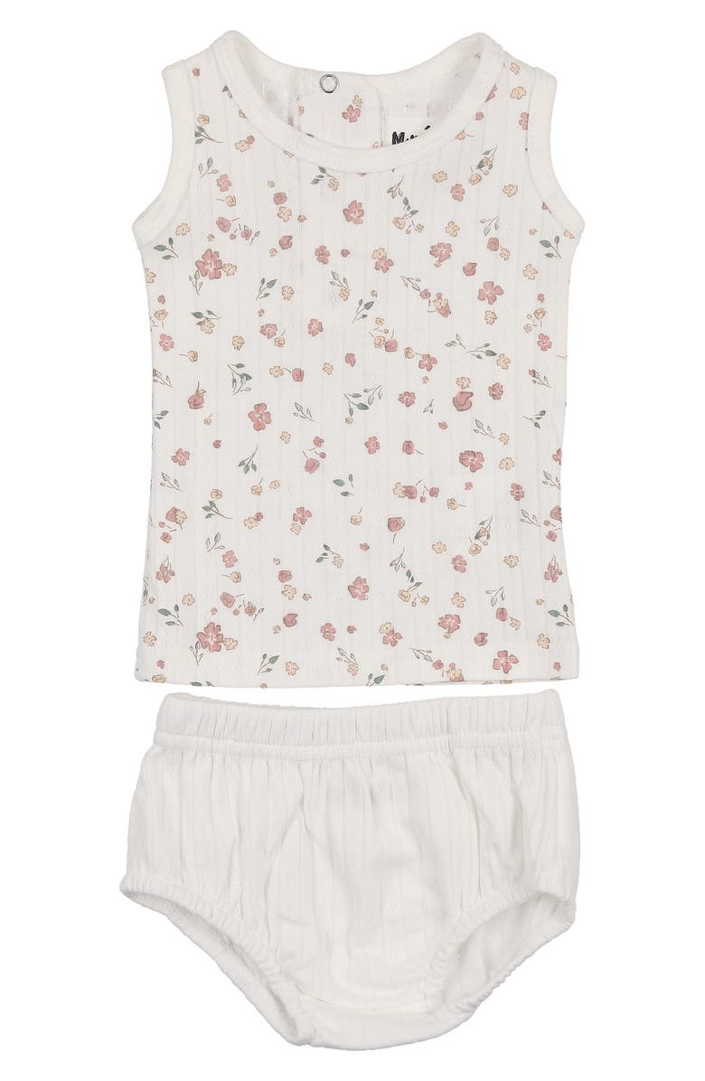 Manière Kids' Pointelle Petals Tank & Bloomers Set, Main, color, Ivory