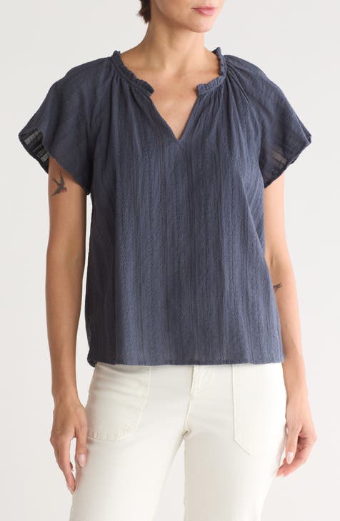 Lana Textured V-Neck Top<br />