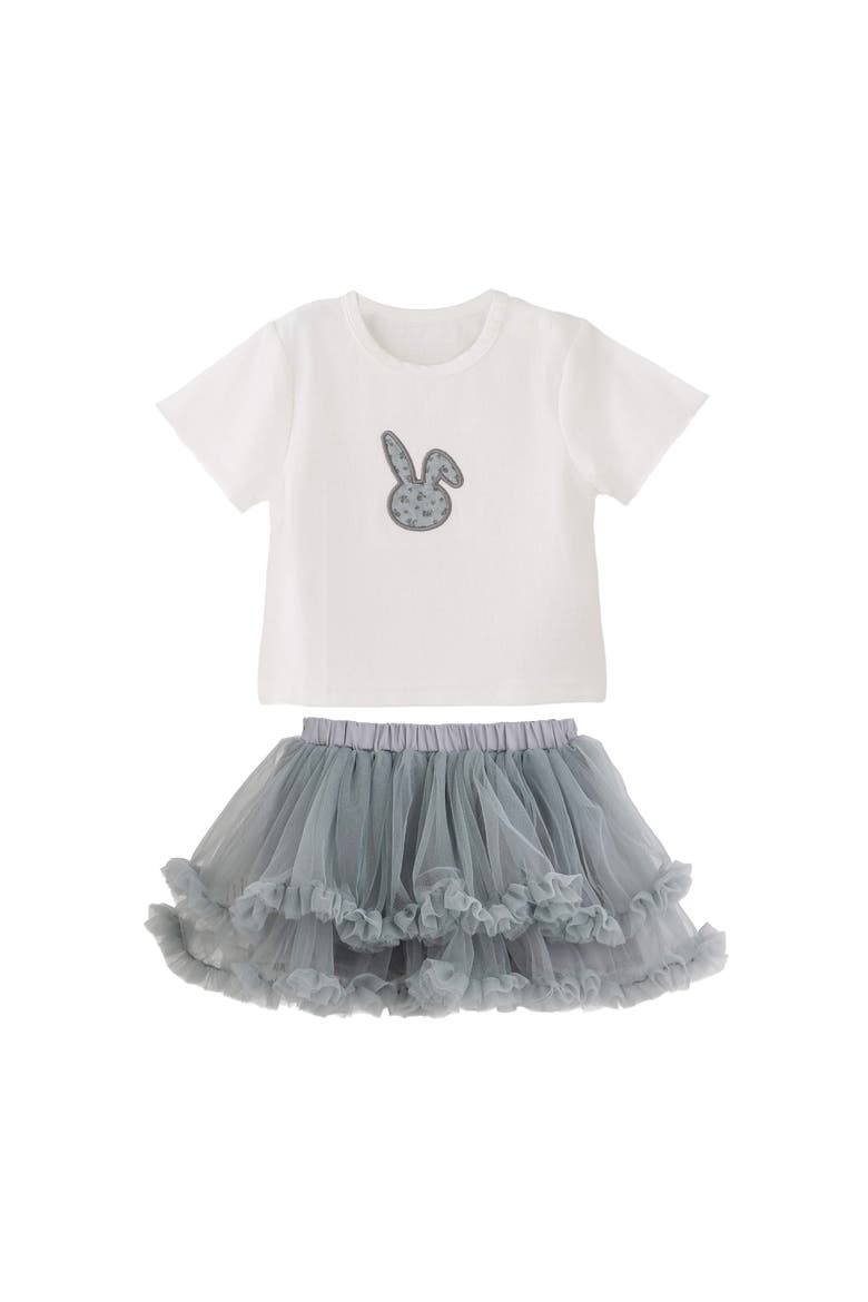 Bunny Tulle Set, Main, color, Grey