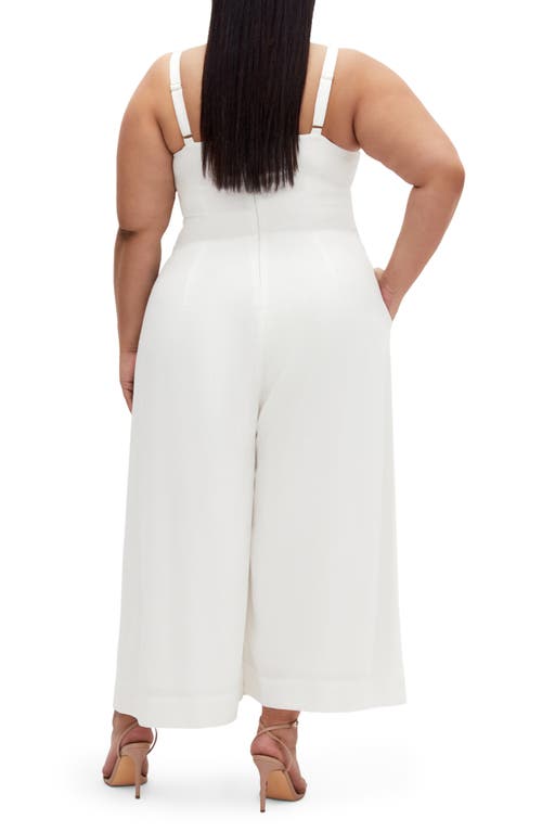 City Chic Ryann Cutout Sleeveless Jumpsuit In Ivory