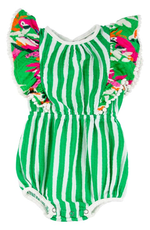 Isla Stripe Cotton Gauze Bubble Bodysuit (Baby)