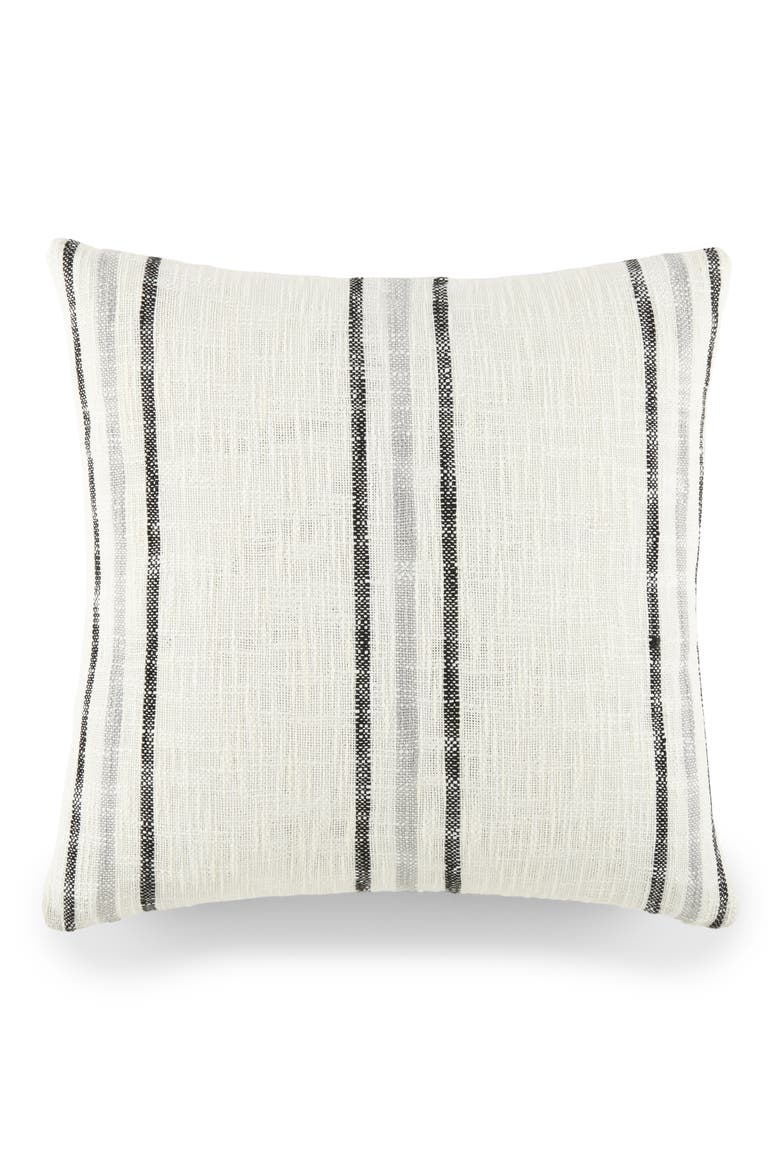 Yarn-Dyed Stripe Cotton Throw Pillow, Main, color, GRAY
