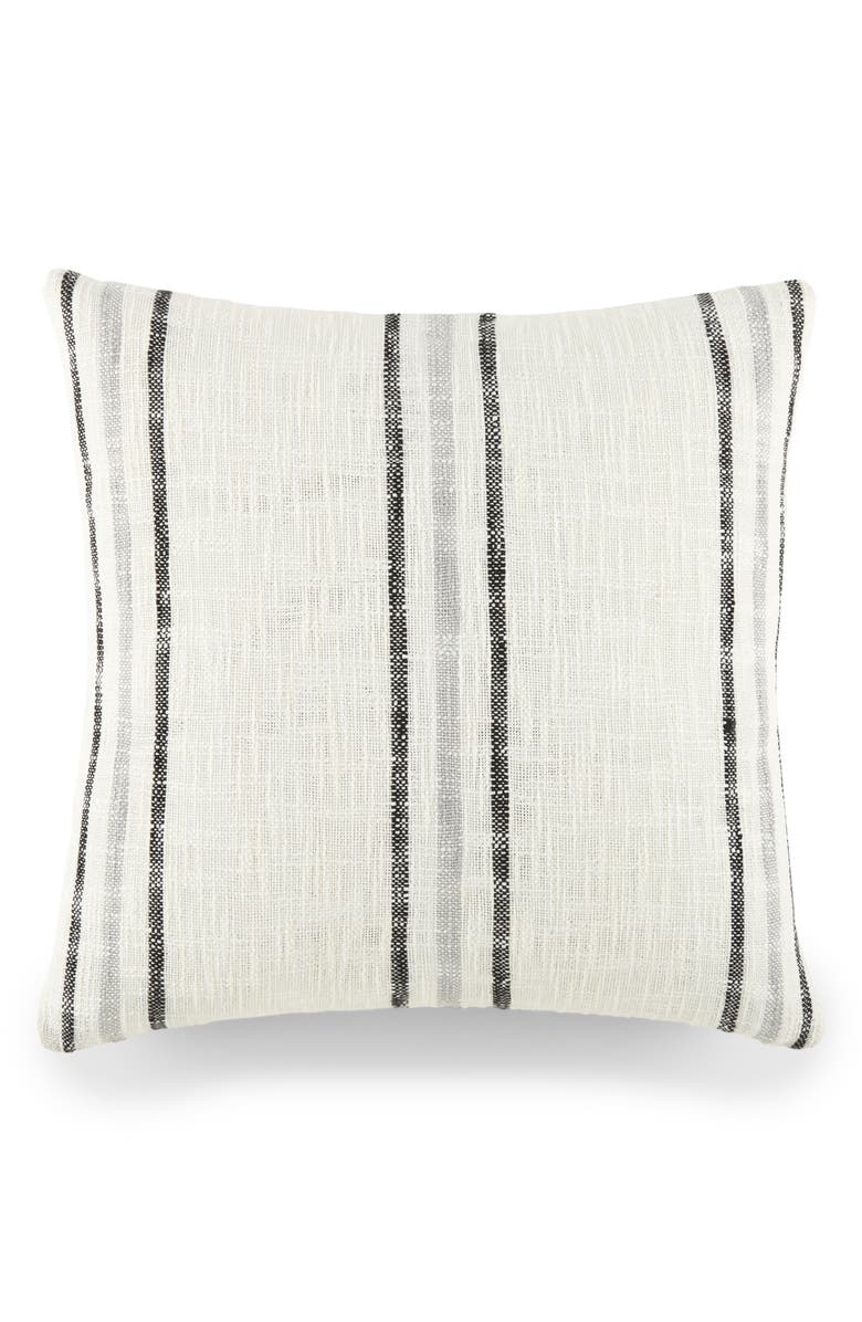 HOMESPUN Yarn-Dyed Stripe Cotton Throw Pillow, Main, color, Gray