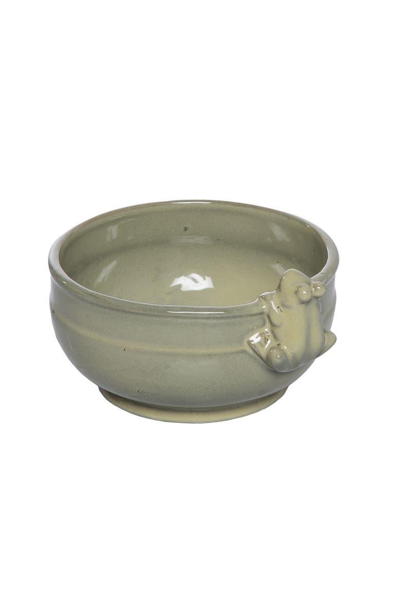 Ceramic Bowl with Frog Green for Spring Serving and Entertaining, Alternate, color, Green