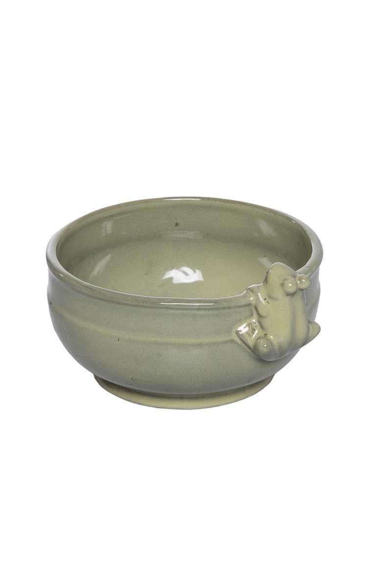 Transpac Ceramic Bowl with Frog Green for Spring Serving and Entertaining, Alternate, color, Green