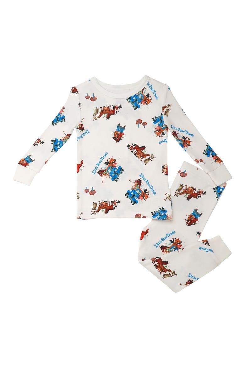 Little Blue Truck 2-Piece Pajamas, Main, color, WHITE