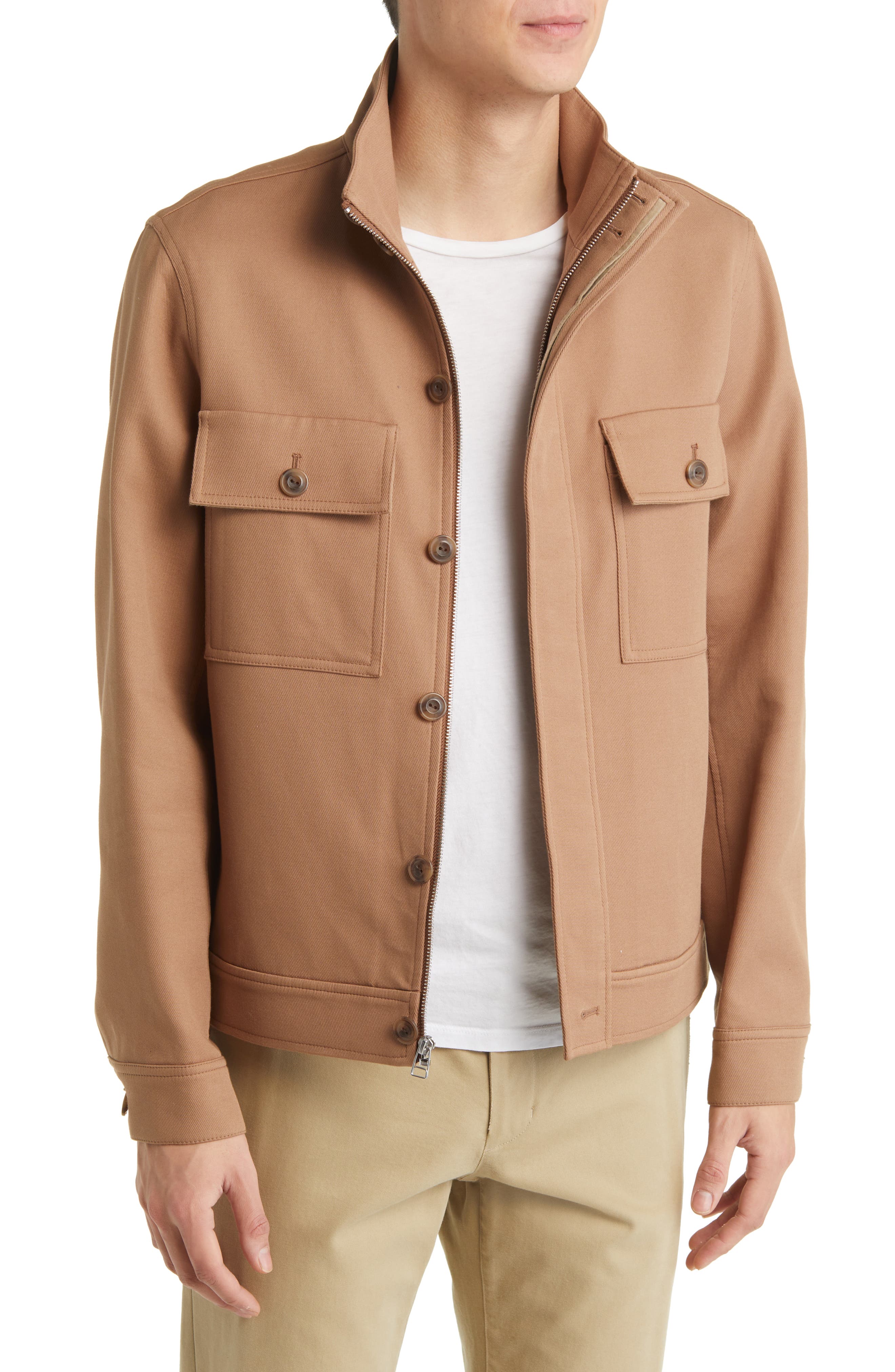 Vince Stretch Cotton Twill Chore Jacket