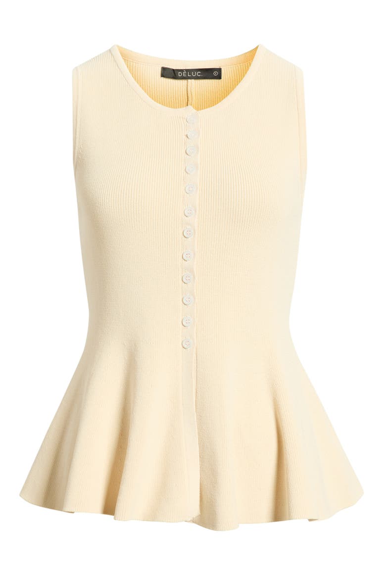 Puglia Knit Peplum Vest, Alternate, color, ECRU