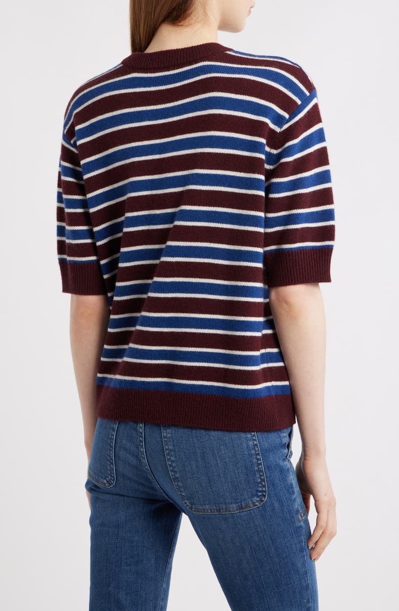 FRAME The Easy Wool Blend Crewneck Sweater, Alternate, color, Burgundy Multi