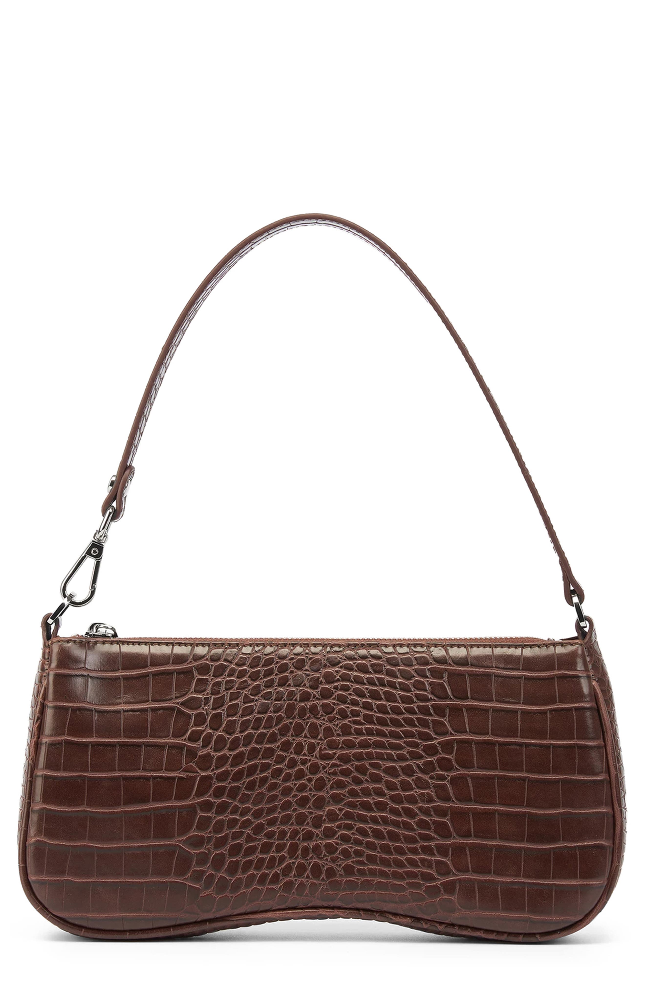 Eva Croc Embossed Faux Leather Convertible Shoulder Bag