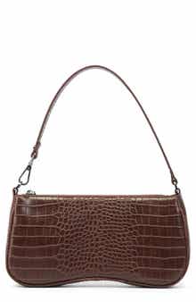 Eva Croc Embossed Faux Leather Convertible Shoulder Bag
