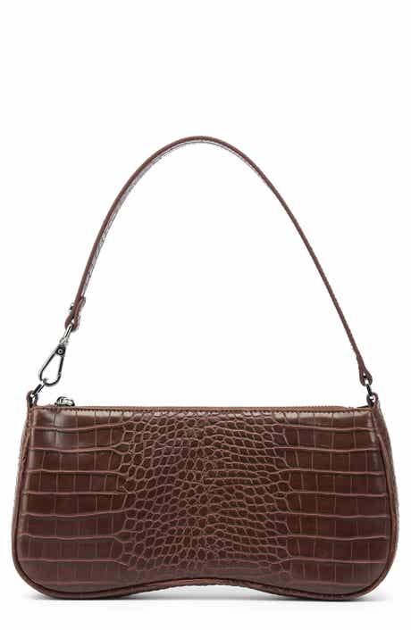 Eva Croc Embossed Faux Leather Convertible Shoulder Bag