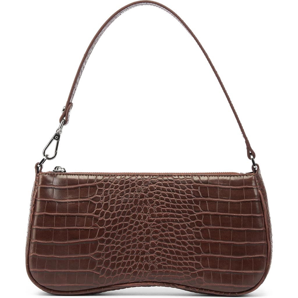 JW PEI Eva Croc Embossed Faux Leather Convertible Shoulder Bag in Brown Croc at Nordstrom