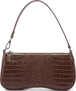 JW PEI Eva Croc Embossed Faux Leather Convertible Shoulder Bag