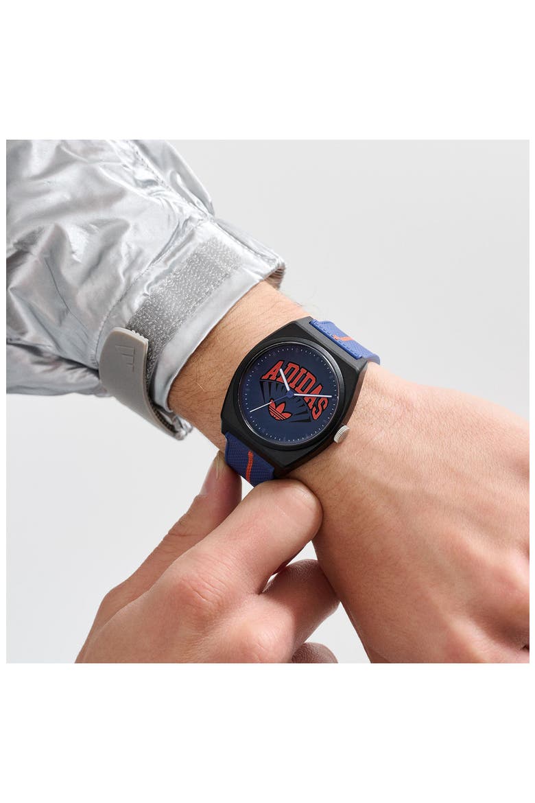 AO Street Project 2 Blue Logo Graphic Resin Strap Watch, 38mm, Alternate, color, BLUE