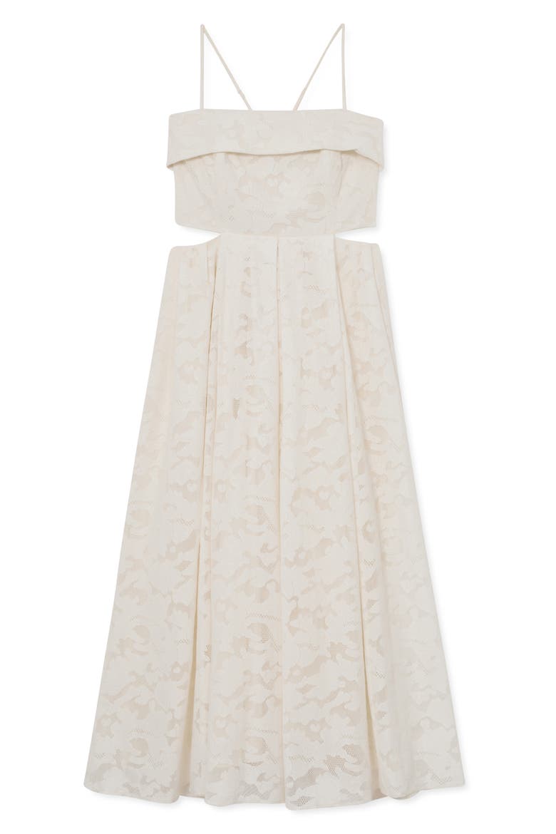 Sian Lace Cutout Maxi Dress, Alternate, color, CREAM