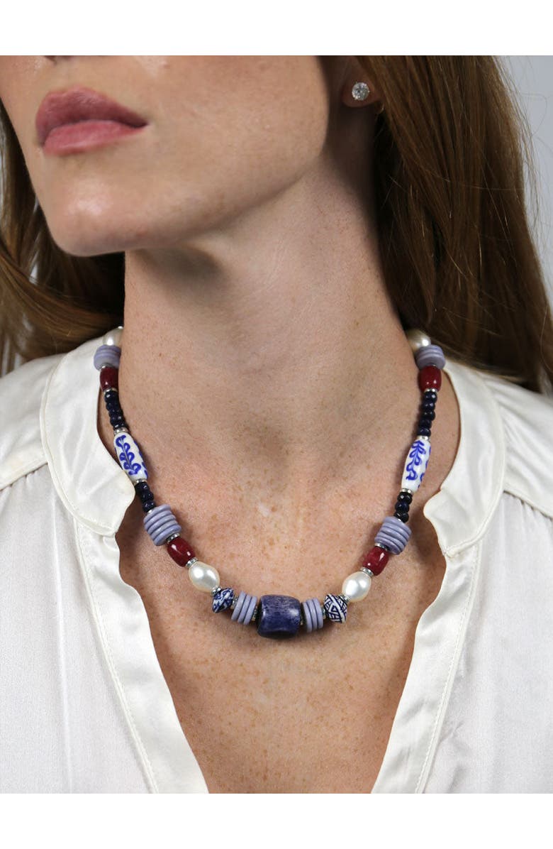 By Lilla Indigo Necklace, Main, color, Multi