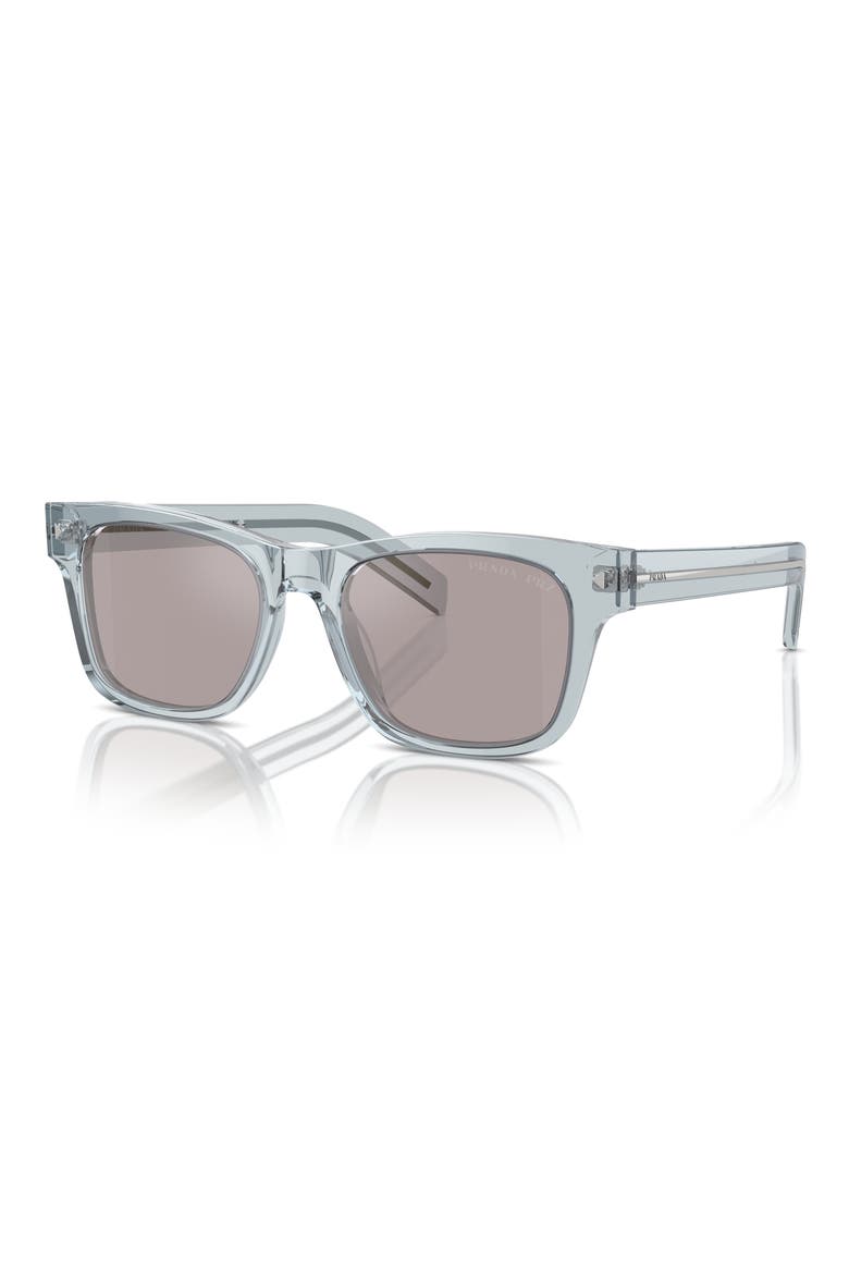 54mm Polarized Rectangular Sunglasses, Alternate, color, TRANSPARENT AZURE