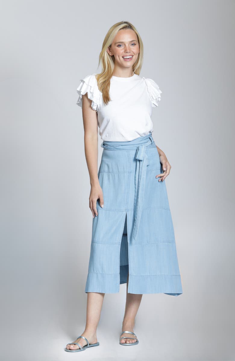 APNY Woven A-Line Skirt, Alternate, color, Light Indigo