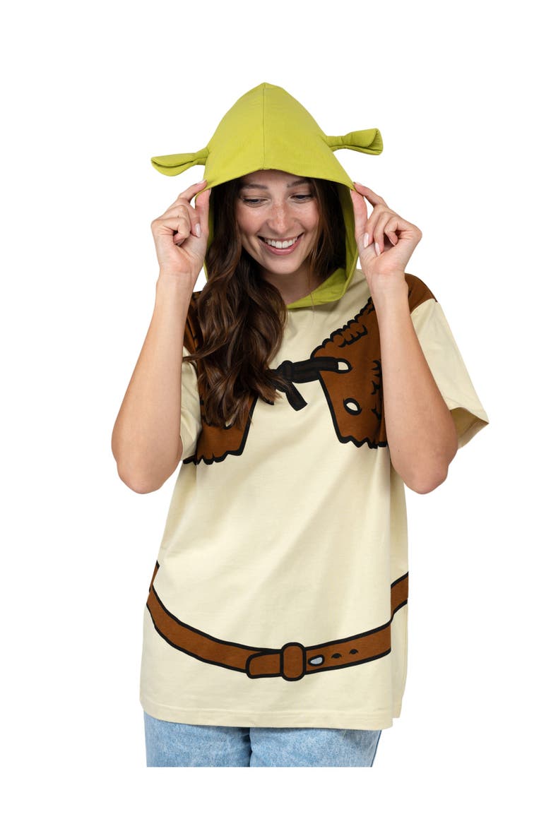 Shrek Hooded T-Shirt, Alternate, color, Shrek Green Beige