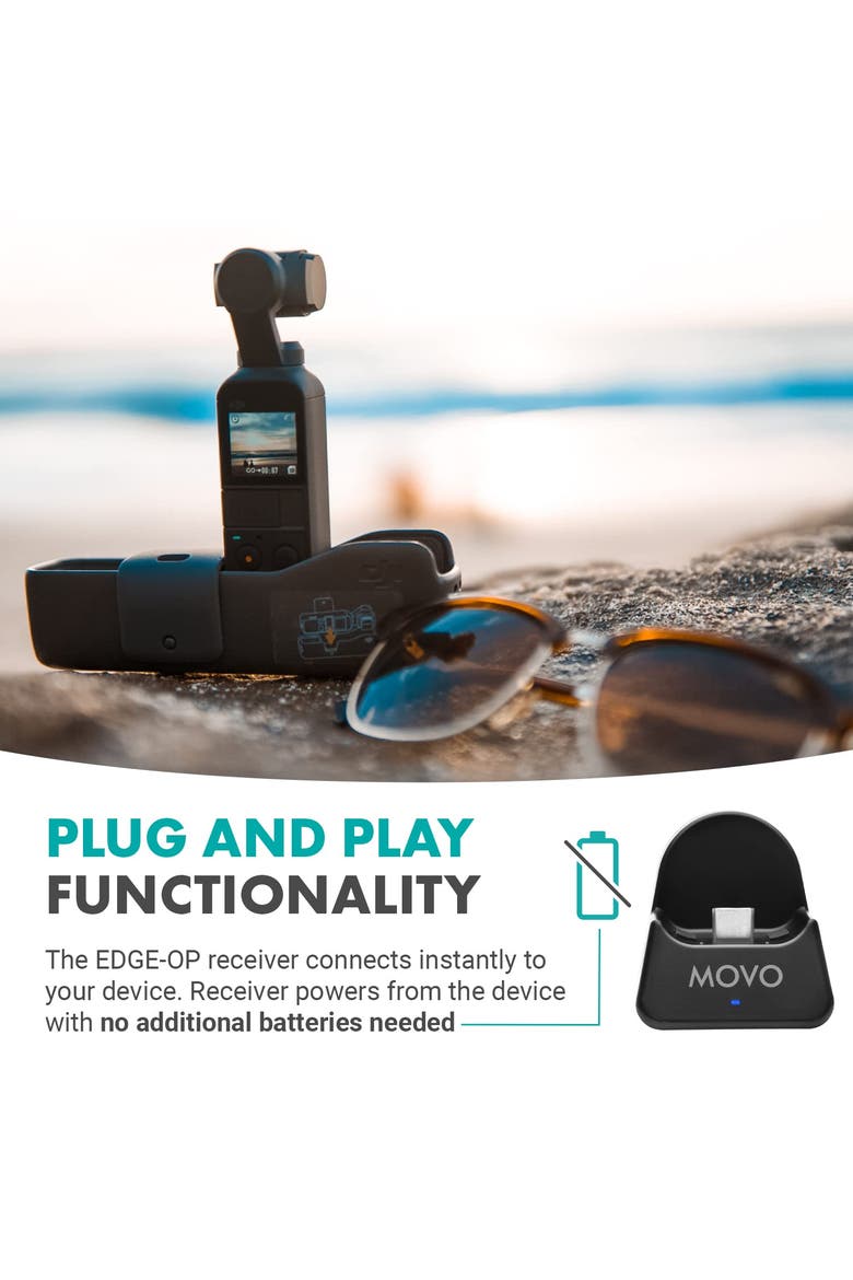 Edge-OP Wireless Lavalier Microphone for Osmo Pocket 1 and 2, Alternate, color, Black