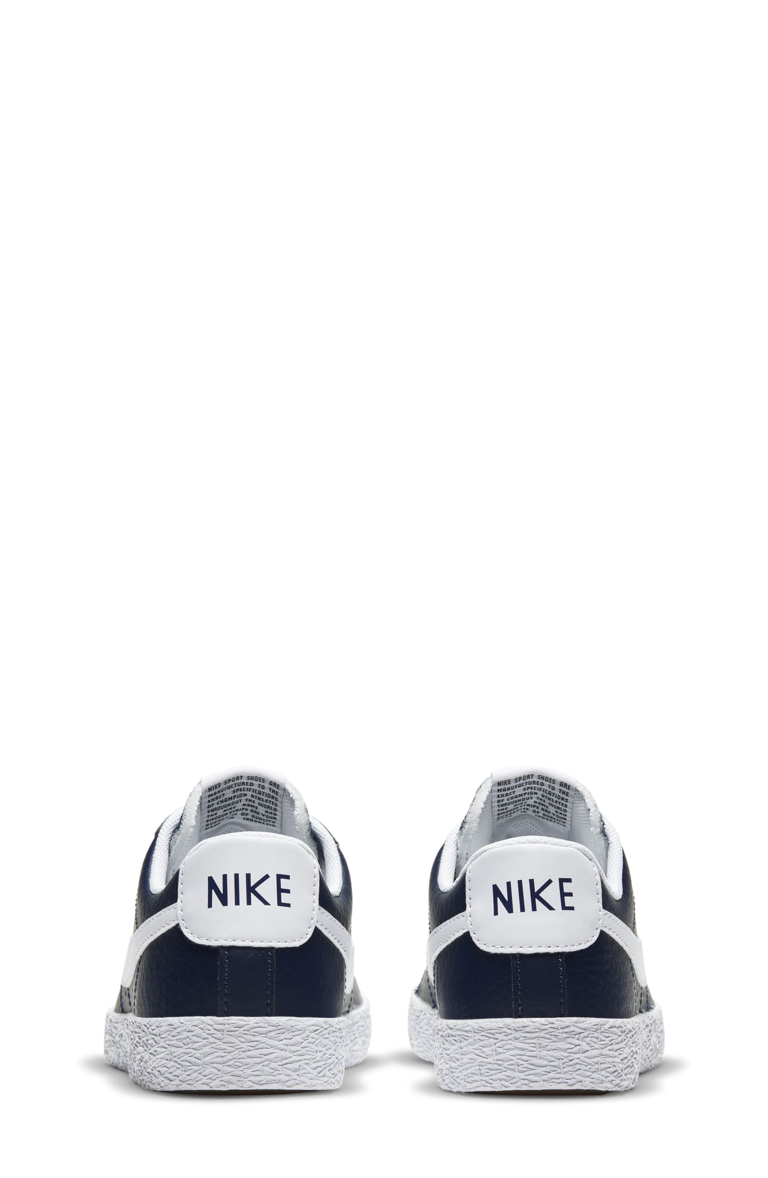 Kids' Blazer Low Sneaker, Alternate, color, NAVY/ WHITE/ ORANGE