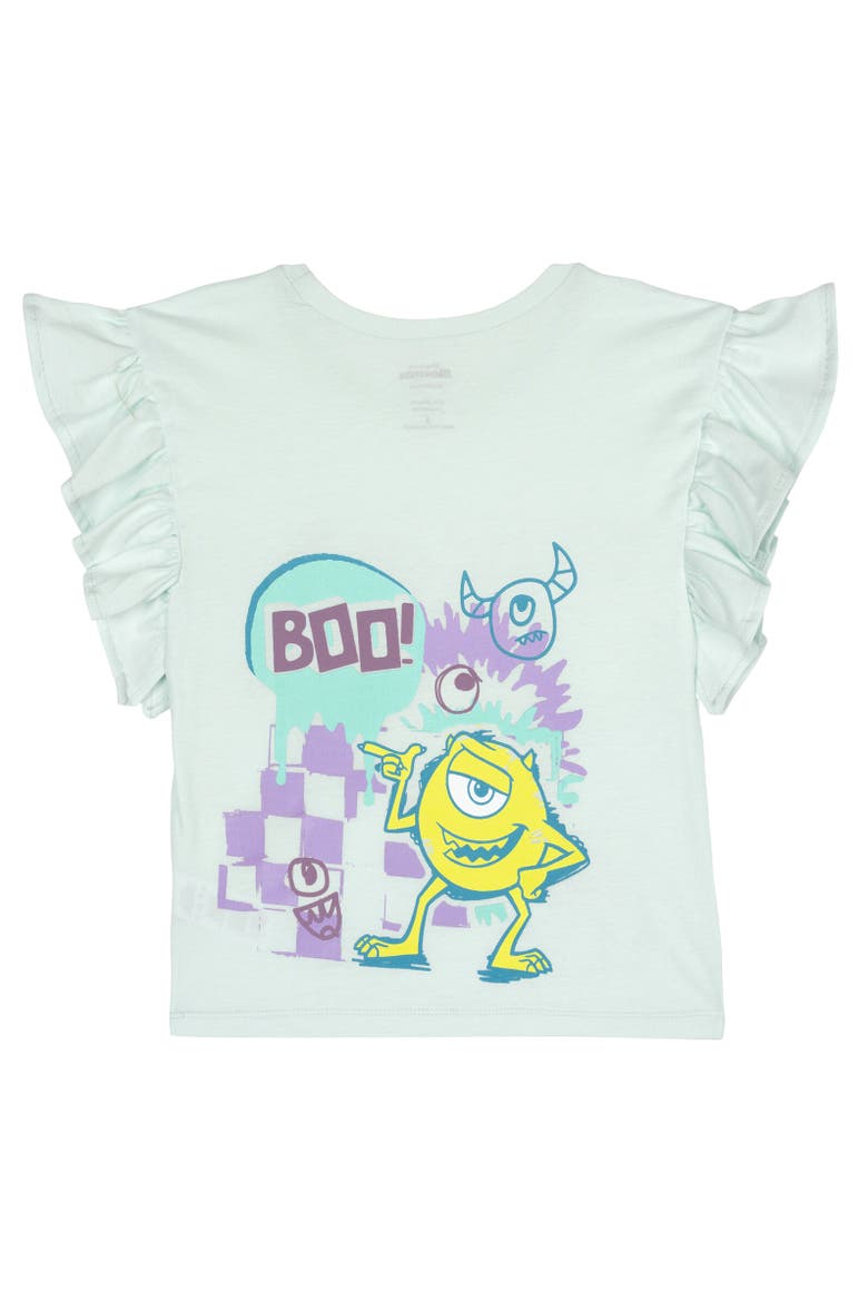 Pixar Girls' 2-Piece T-Shirt and Shorts Set, Alternate, color, Sulley and Mike Mint
