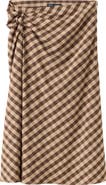 MANGO Gingham Midi Skirt