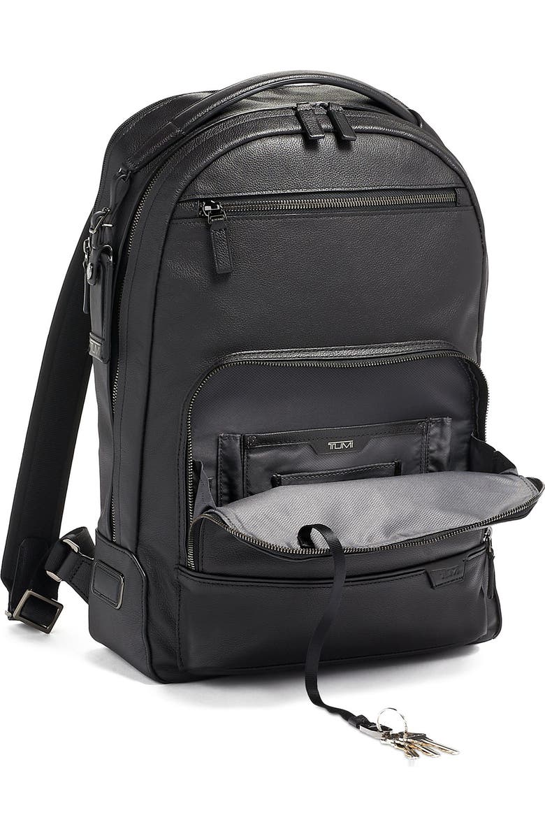 TUMI Harrison Warren Black Leather Backpack, Alternate, color,