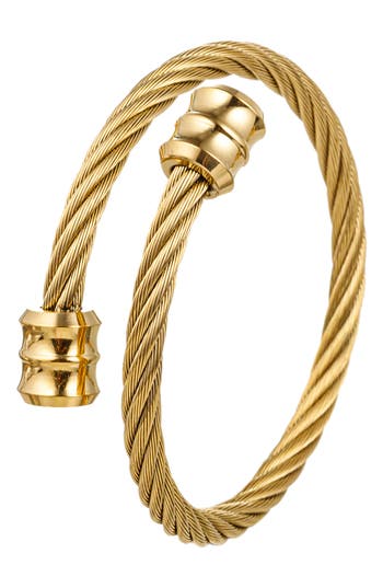 Eye Candy Los Angeles Jilber Titanium Wire Wrap Bracelet In Gold