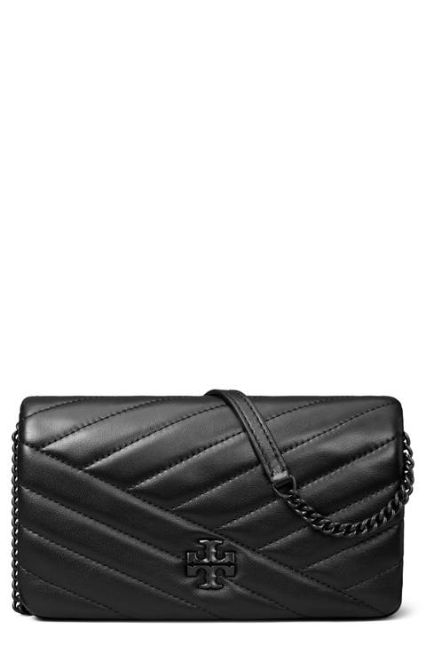 Kira Chevron Quilted Leather Wallet on a Chain