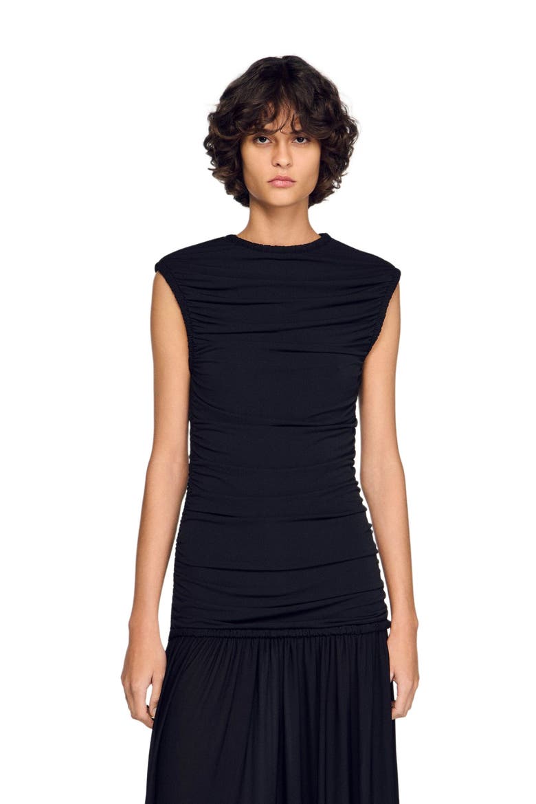 Draped maxi dress, Alternate, color, Black