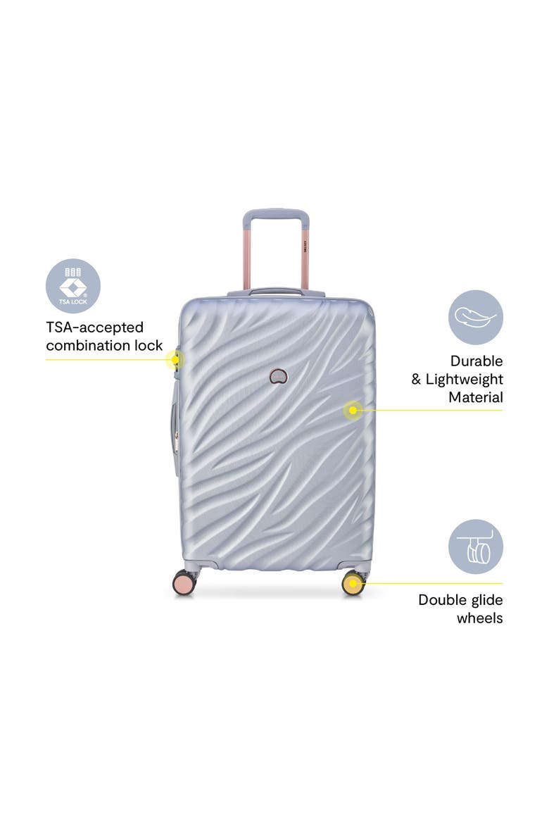 Delsey Alexis Lightweight Luggage Checked Medium, Alternate, color, Platinum/Rose Gold