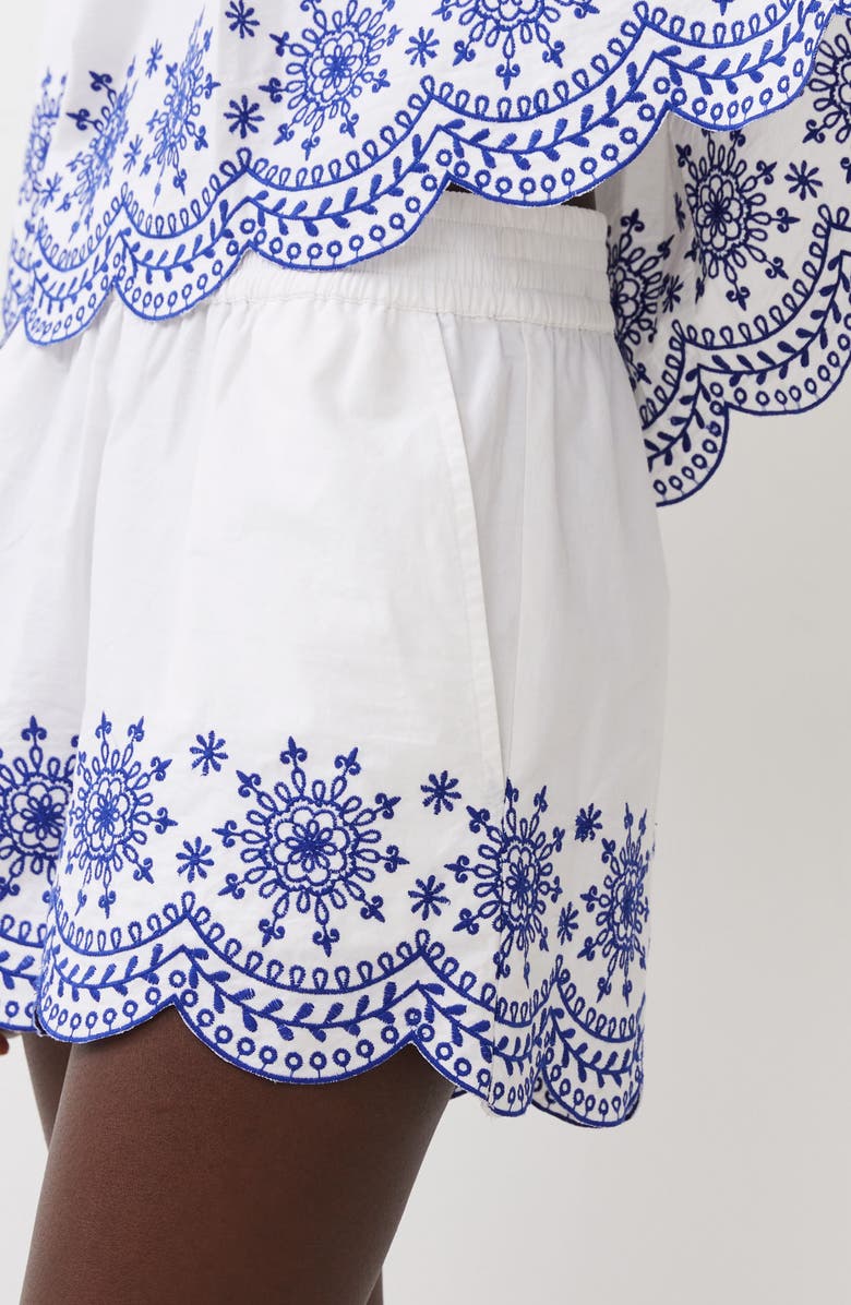 French Connection Alissa Embroidered Cotton Shorts, Alternate, color, 