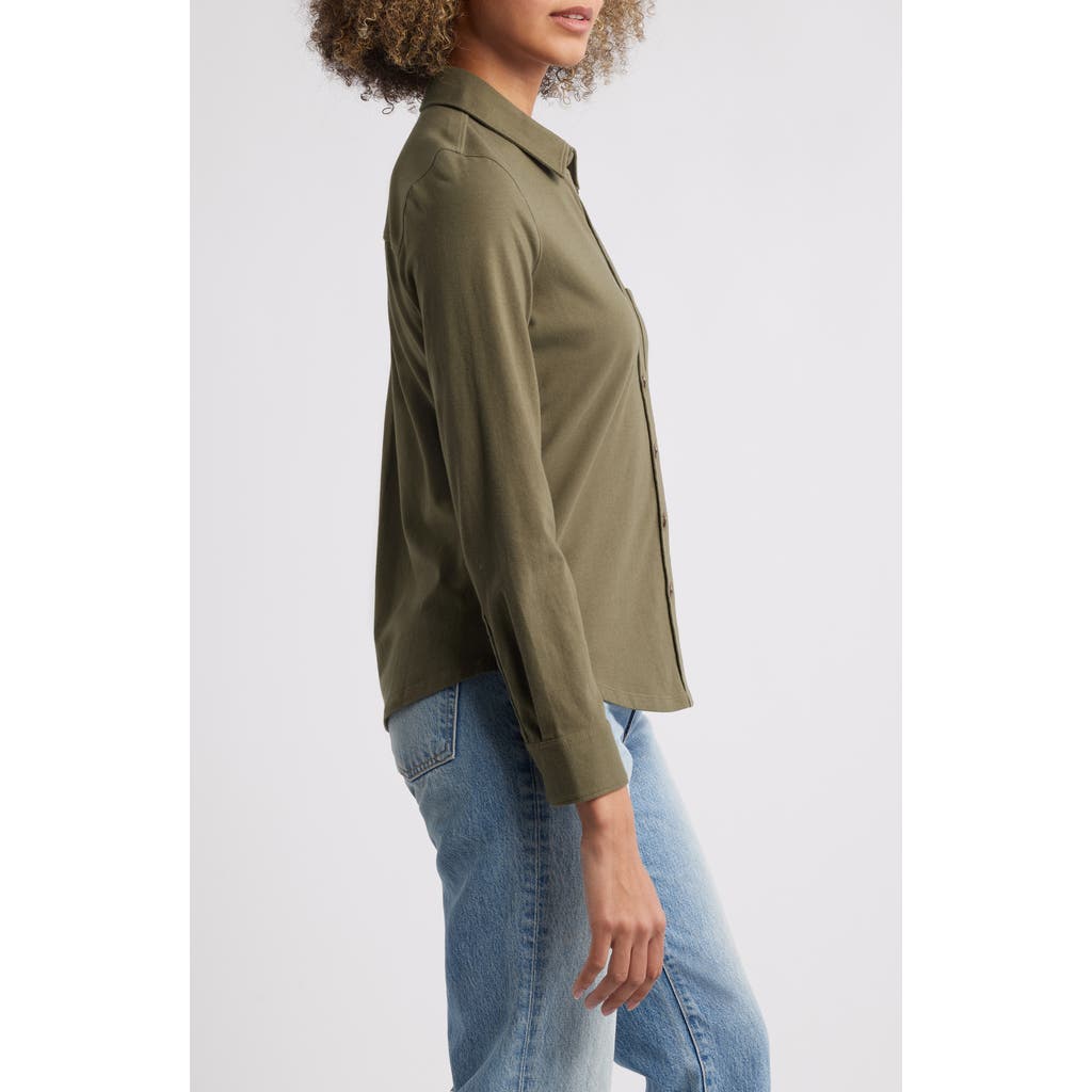 Shop Caslon ® Knit Button-up Shirt