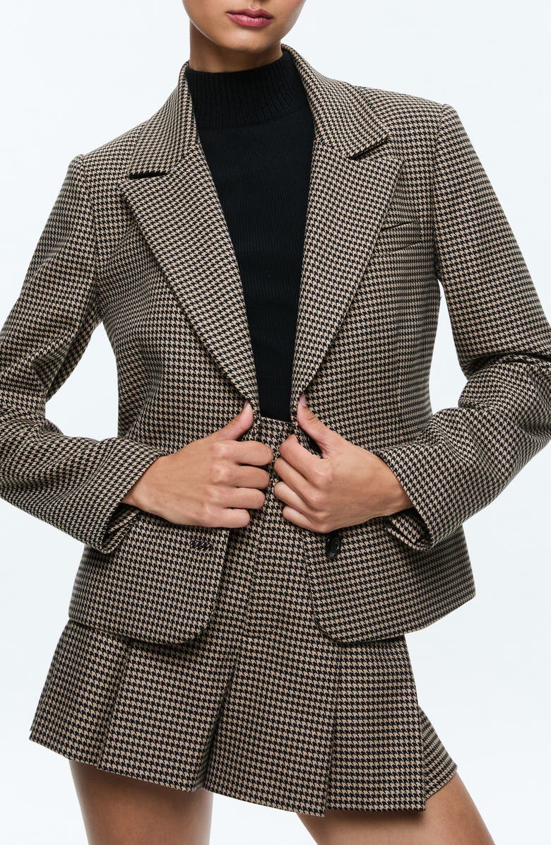 Alice + Olivia Persol Houndstooth Check Blazer, Main, color,