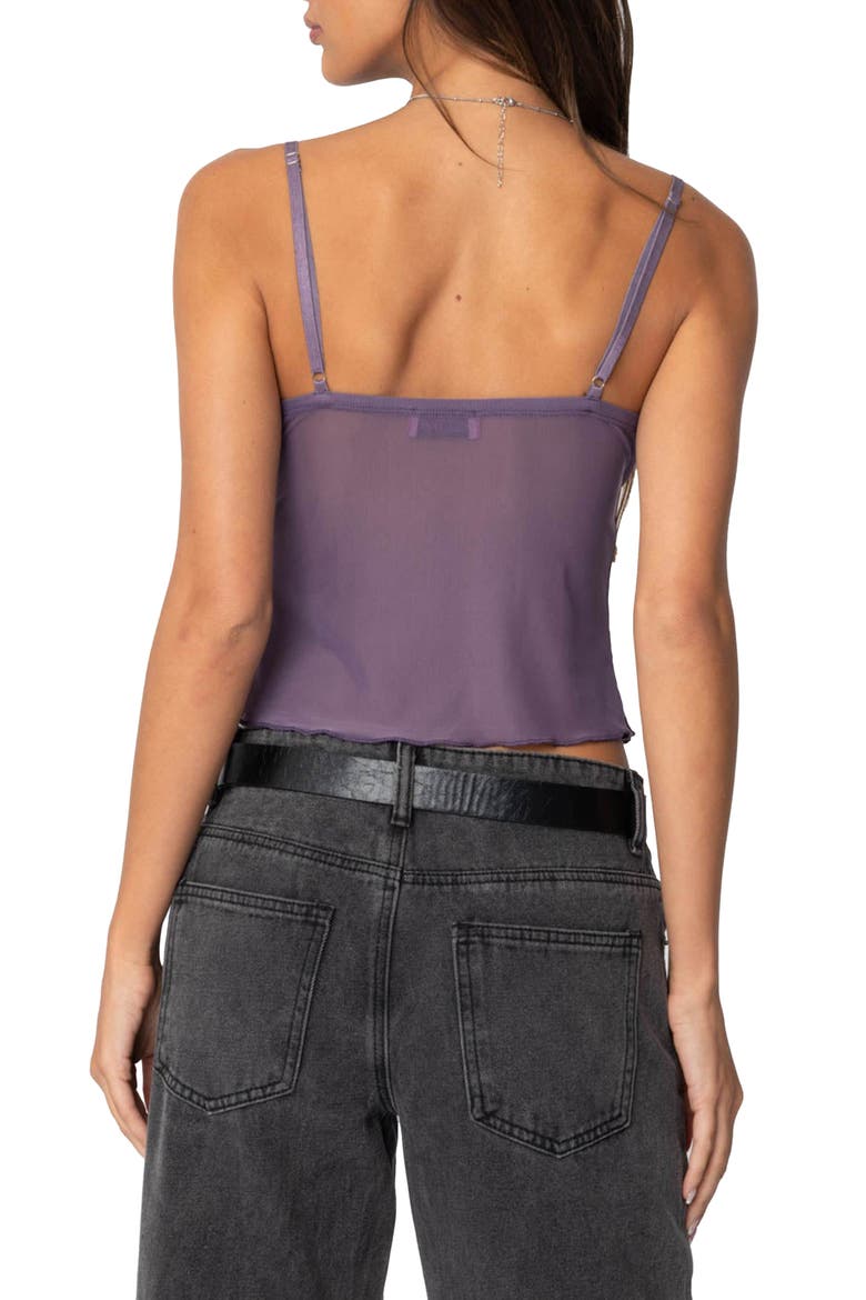 Serafina Sheer Mesh Camisole, Alternate, color, PURPLE