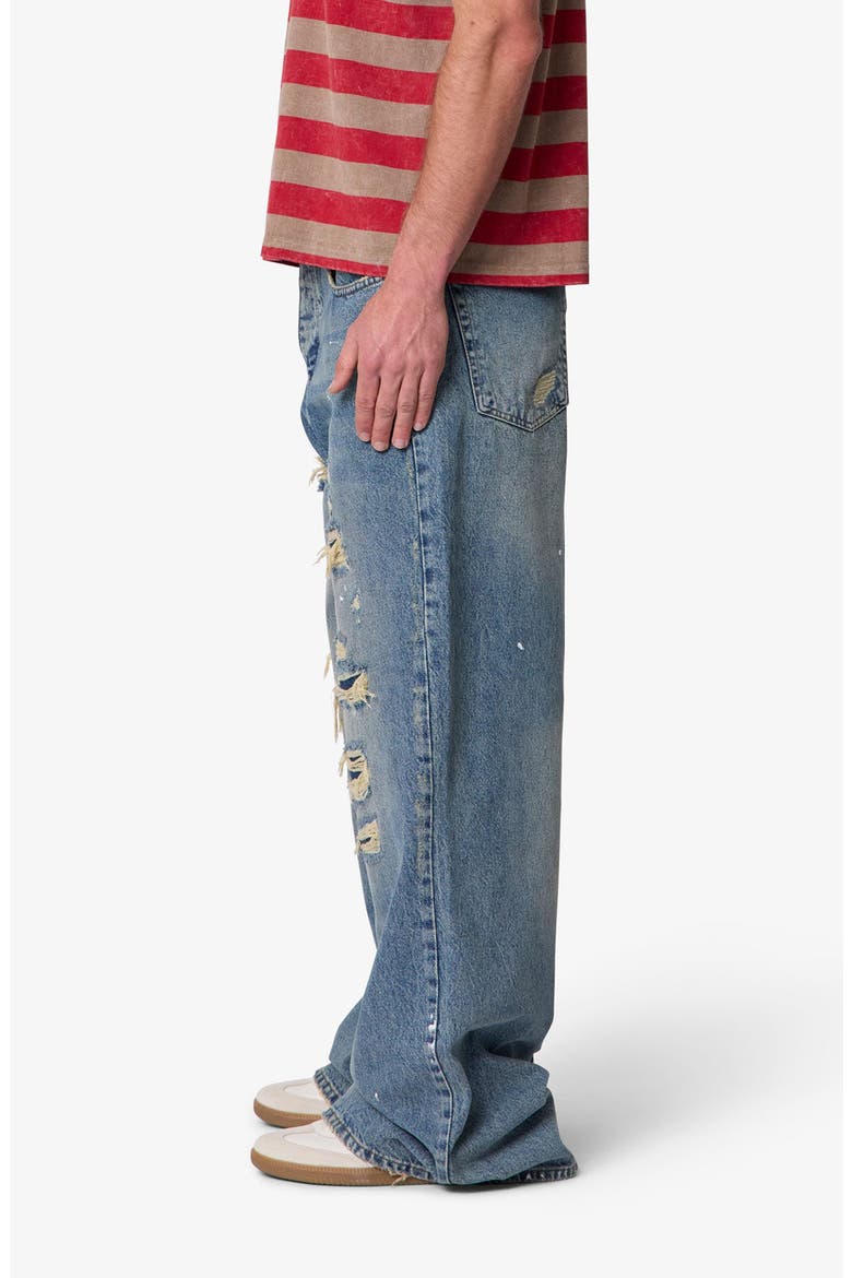 Repaired Rave Relaxed Fit Wide Leg Ripped Jeans, Alternate, color, BLUE