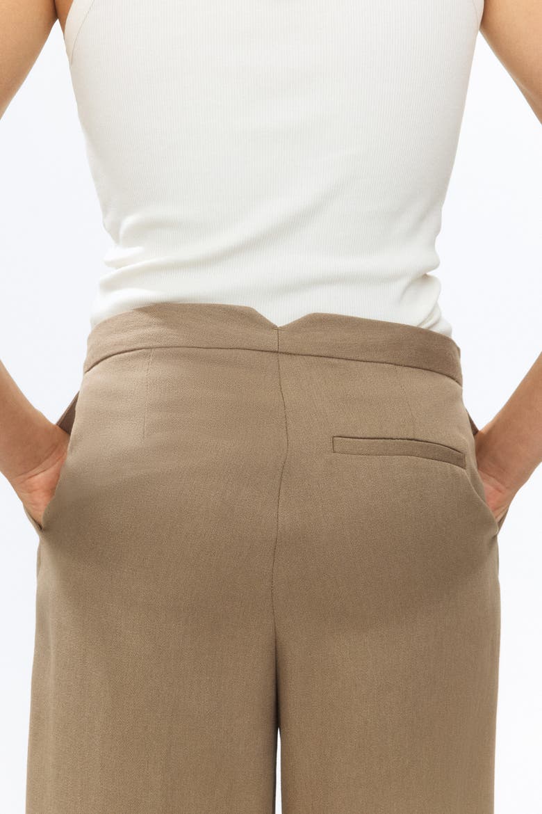 Wide Tailored Trousers, Alternate, color, Beige